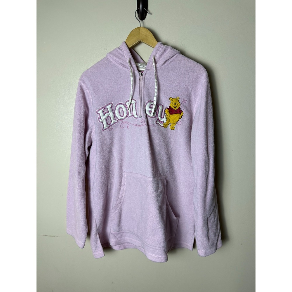 Vintage Disney Winnie the Pooh Embroidered Pullover Fleece Hoodie Womens XL
